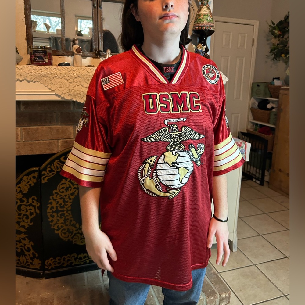 USMC U.S. Marines Football Rapid Dominance Jersey Size L Excellent Condition